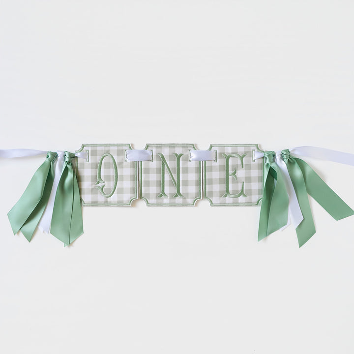 3 Piece ONE Banner: Little Green Check