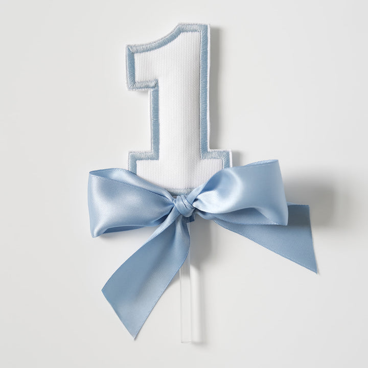 White with Blue "1" Topper