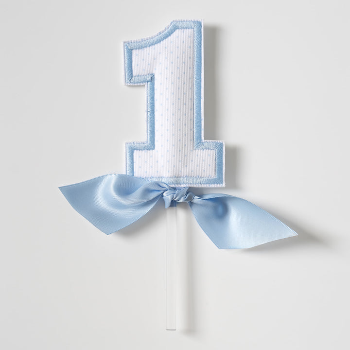 Blue Bitty Dot "1" Topper