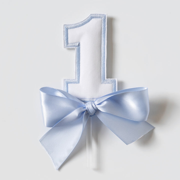 White with Blue "1" Topper