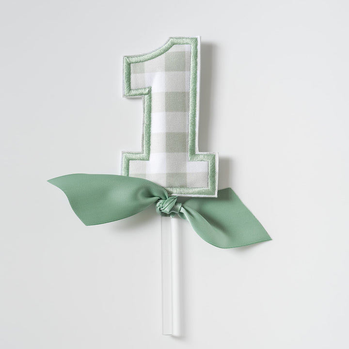Little Green Check "1" Topper