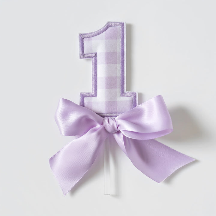 Little Lavender Check "1" Topper