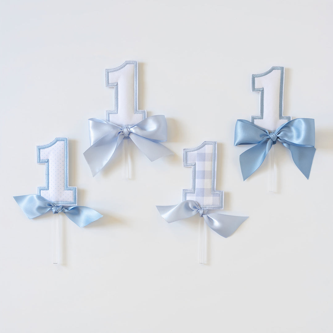 Blue Bitty Dot "1" Topper