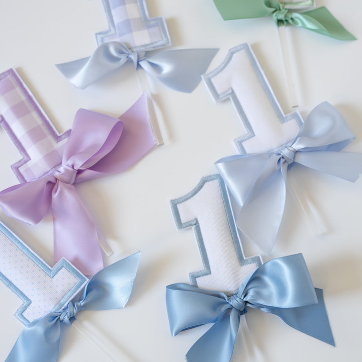 Blue Bitty Dot "1" Topper