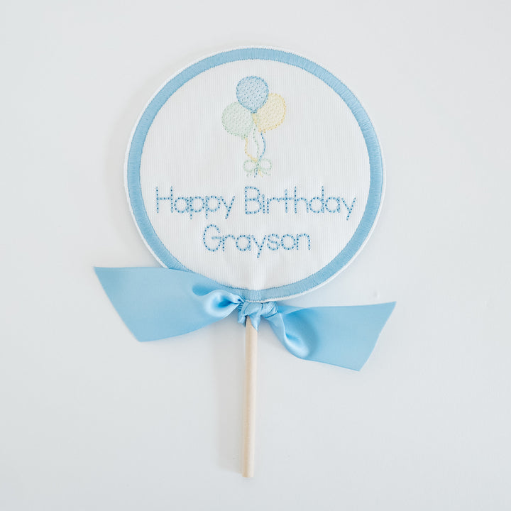 Personalized Happy Birthday Balloon Tag and Topper Set