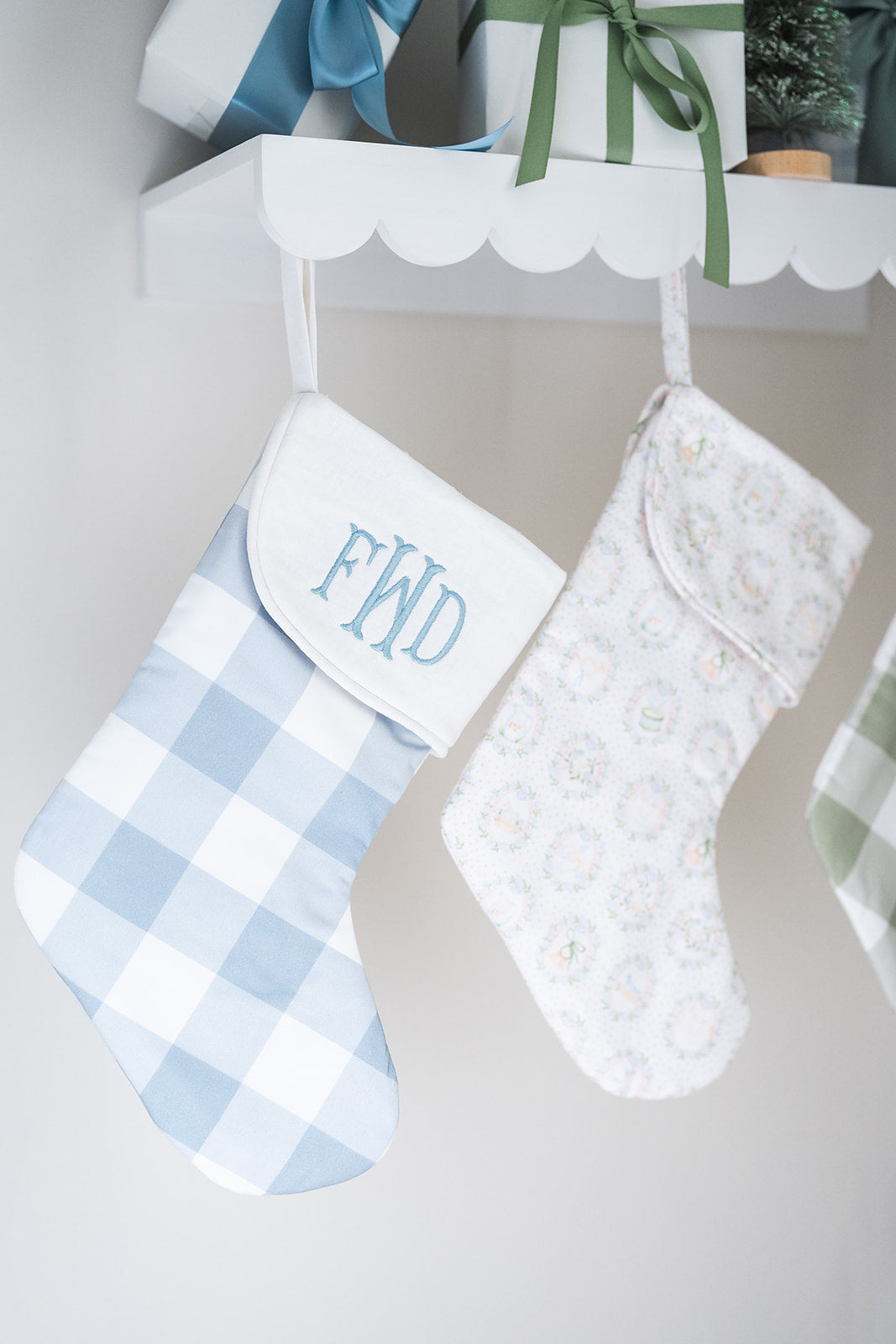 Blue Buffalo Check Heirloom Christmas Stocking