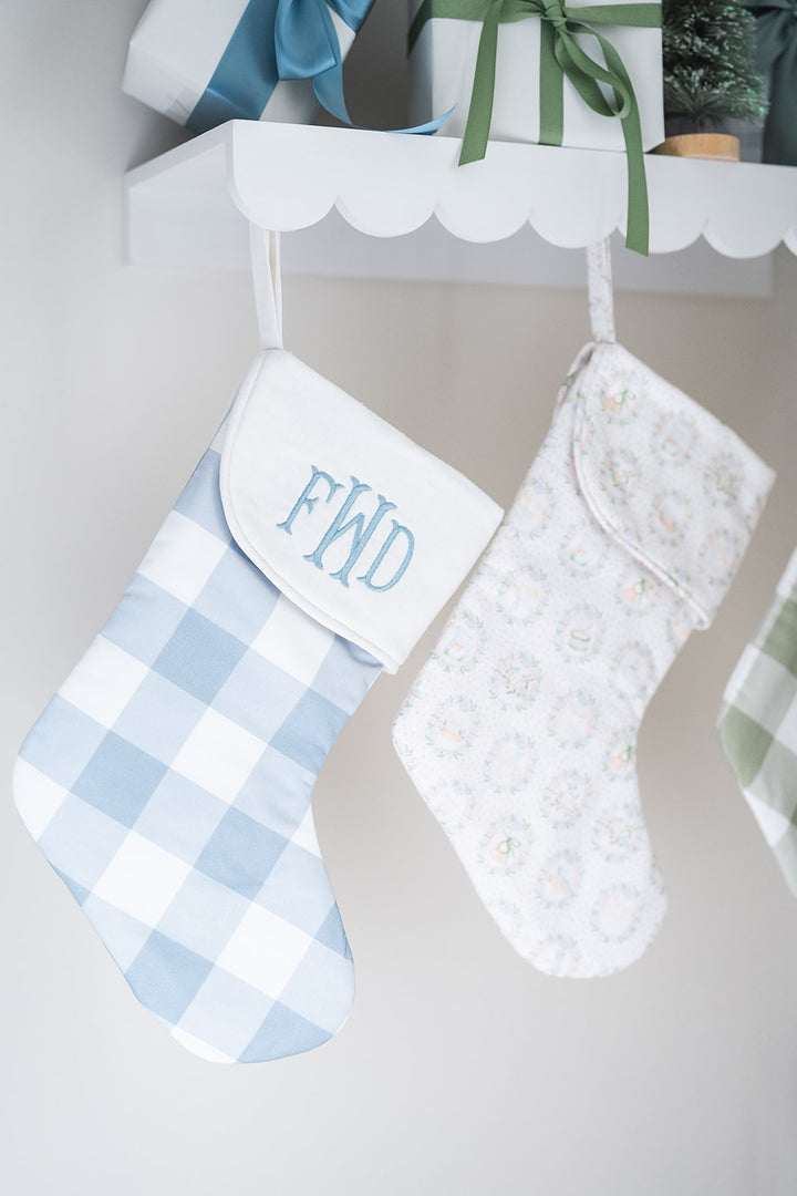 Blue Buffalo Check Heirloom Christmas Stocking