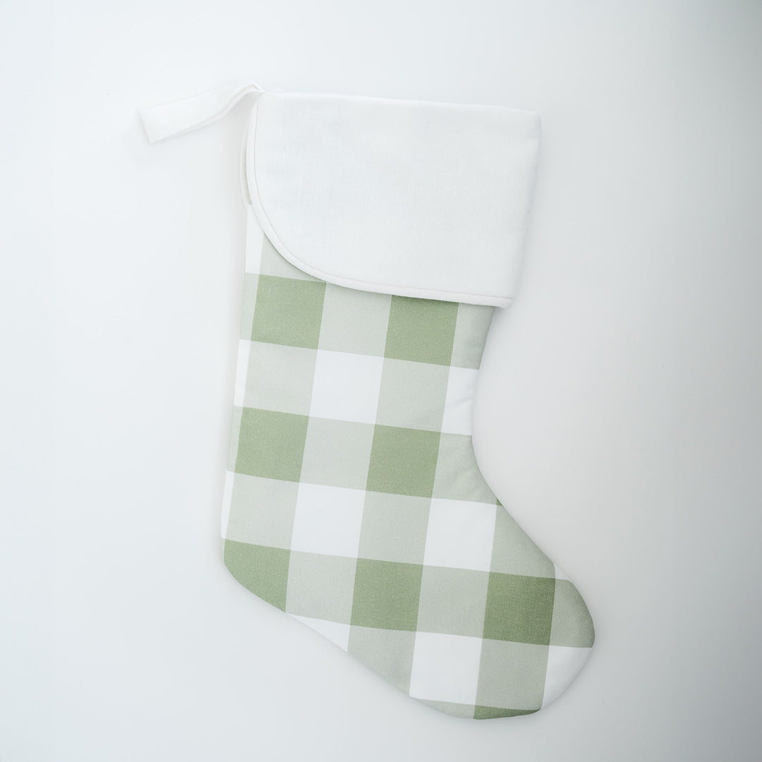 Green Buffalo Check Heirloom Christmas Stocking