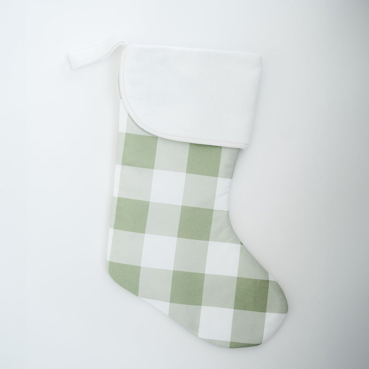 Green Buffalo Check Heirloom Christmas Stocking