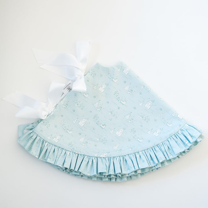 Blue Christmas Village Petite Tree Skirt