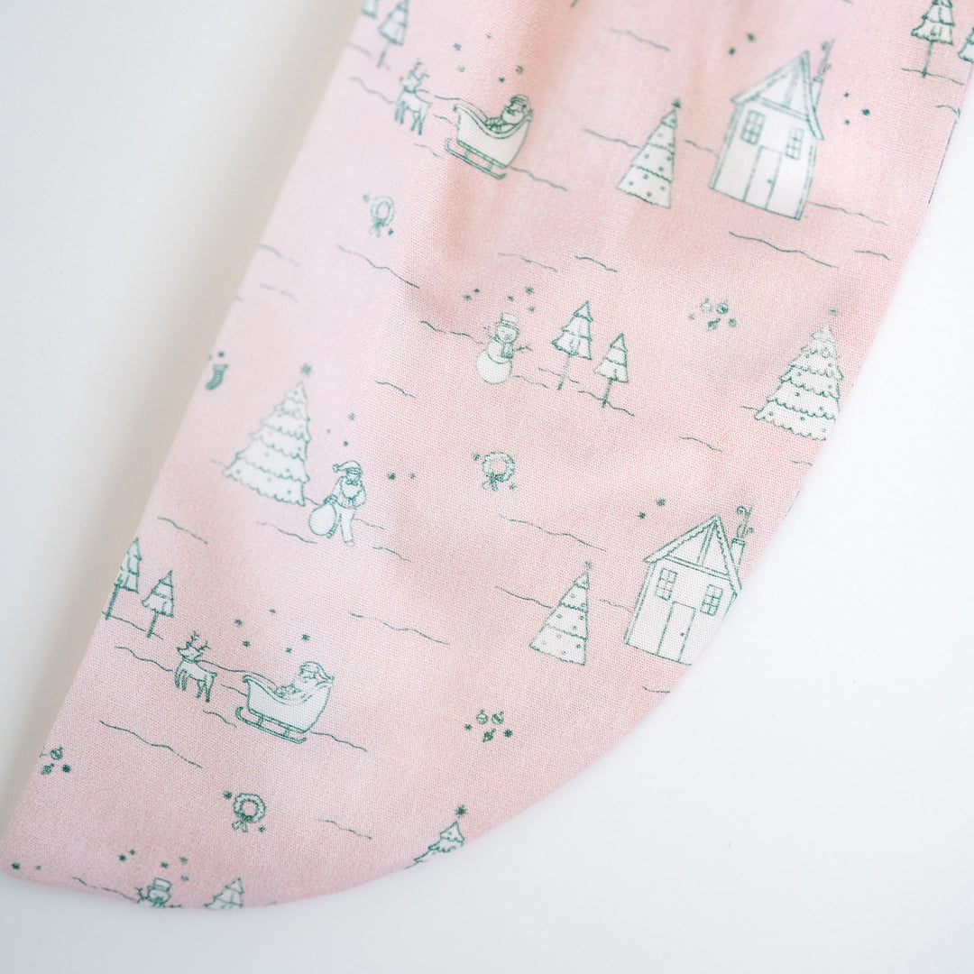 Pink Christmas Village Bow Topper