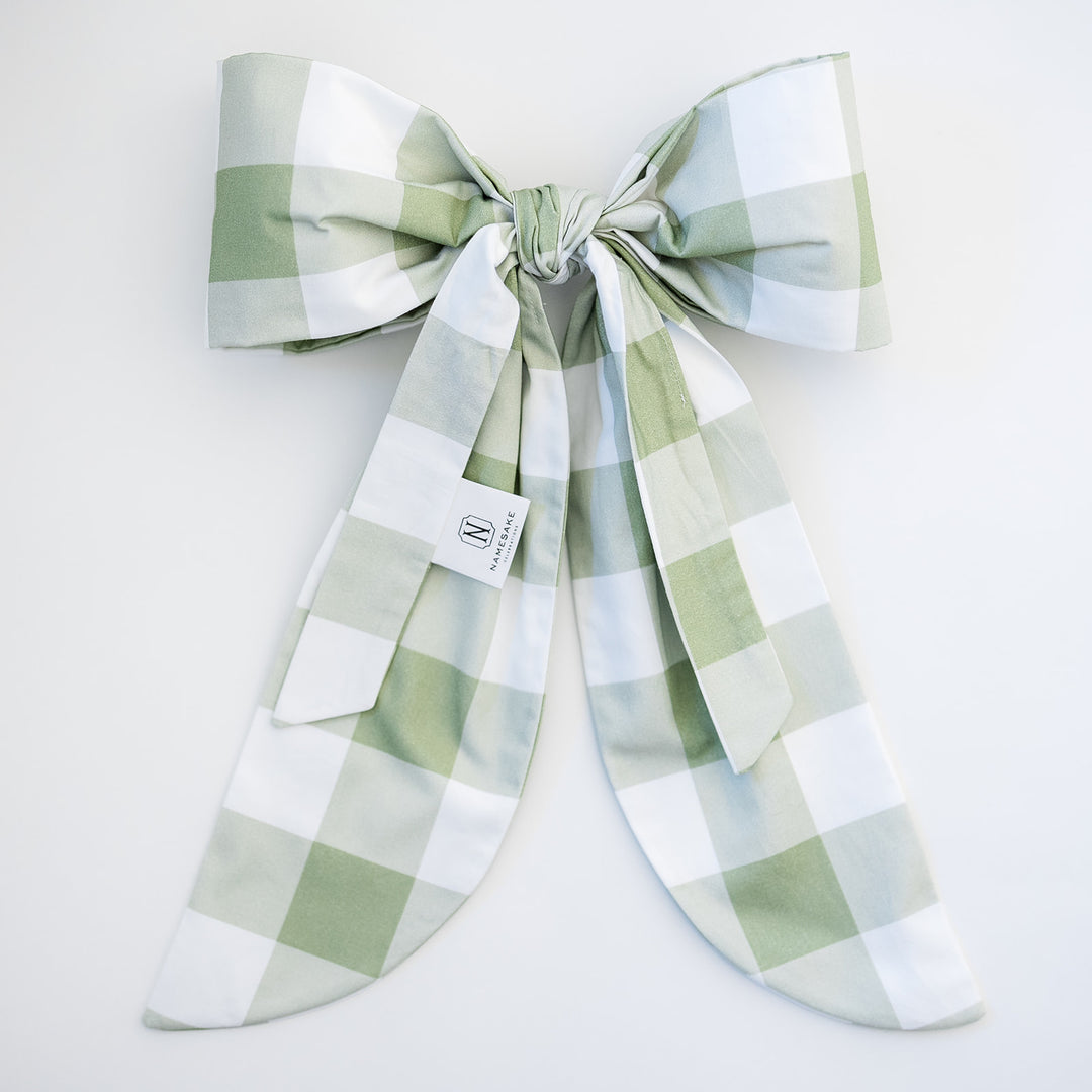 Green Buffalo Check Bow Topper