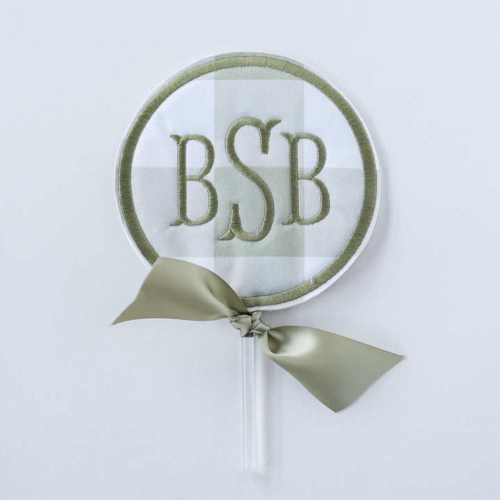 Monogram Topper: Green Buffalo Check