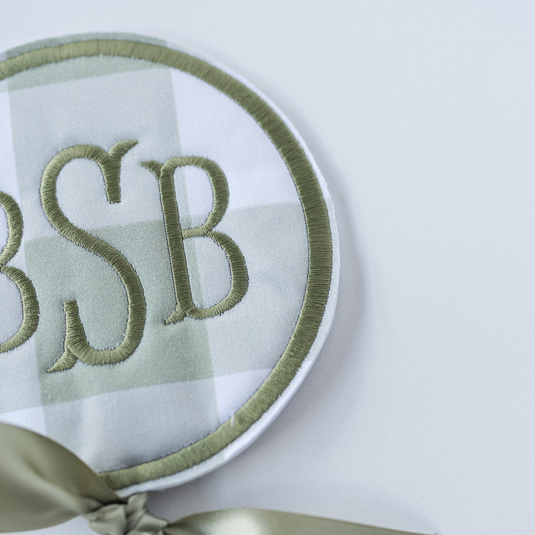 Monogram Topper: Green Buffalo Check