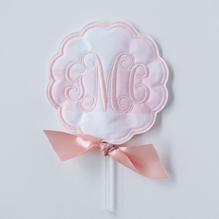 Monogram Topper: Pink Buffalo Check