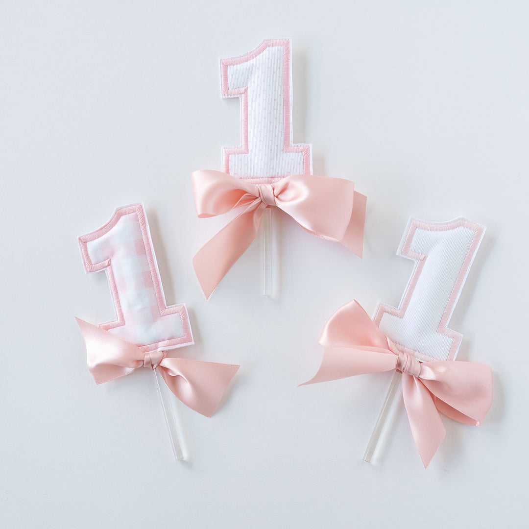 Pink Bitty Dot "1" Topper