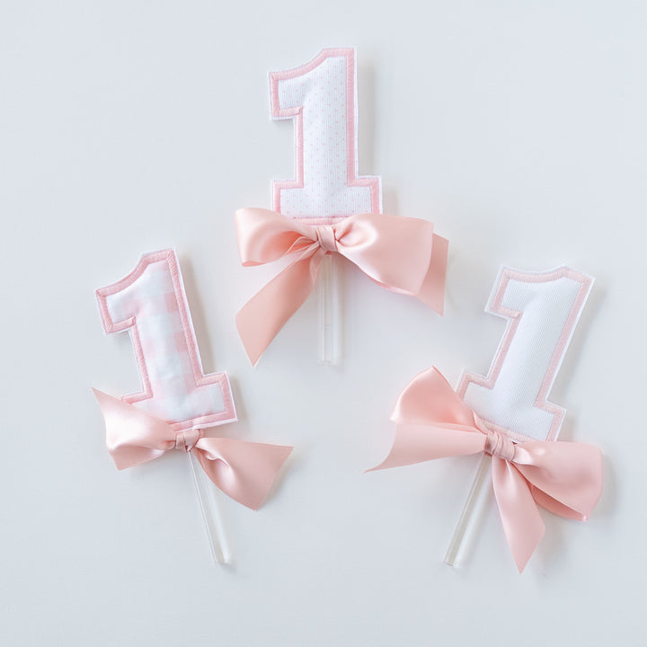 Pink Bitty Dot "1" Topper