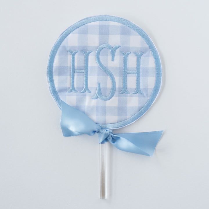 Monogram Topper: Little Blue Check