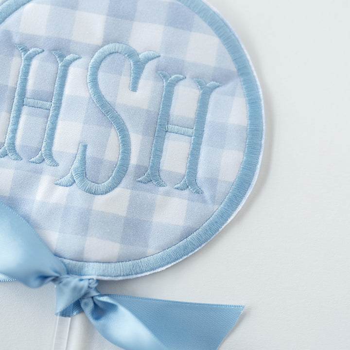 Monogram Topper: Little Blue Check