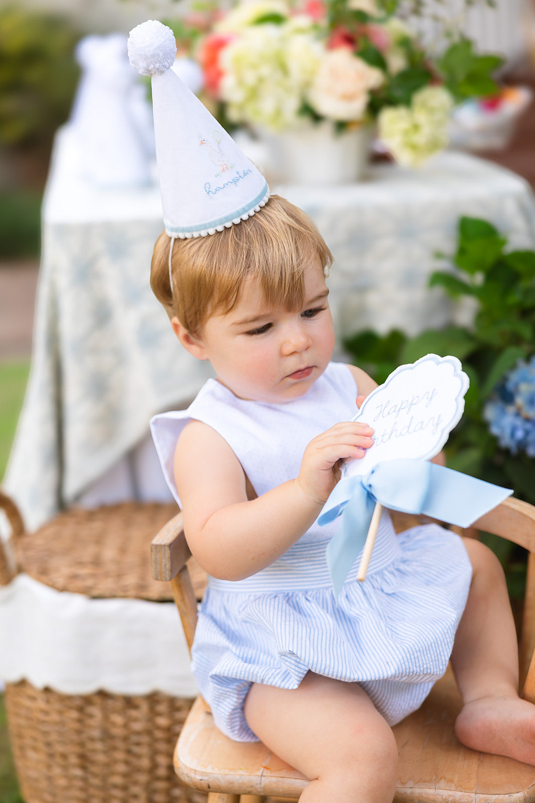 Goose Shadow Stitch Hand Stitched Party Hat