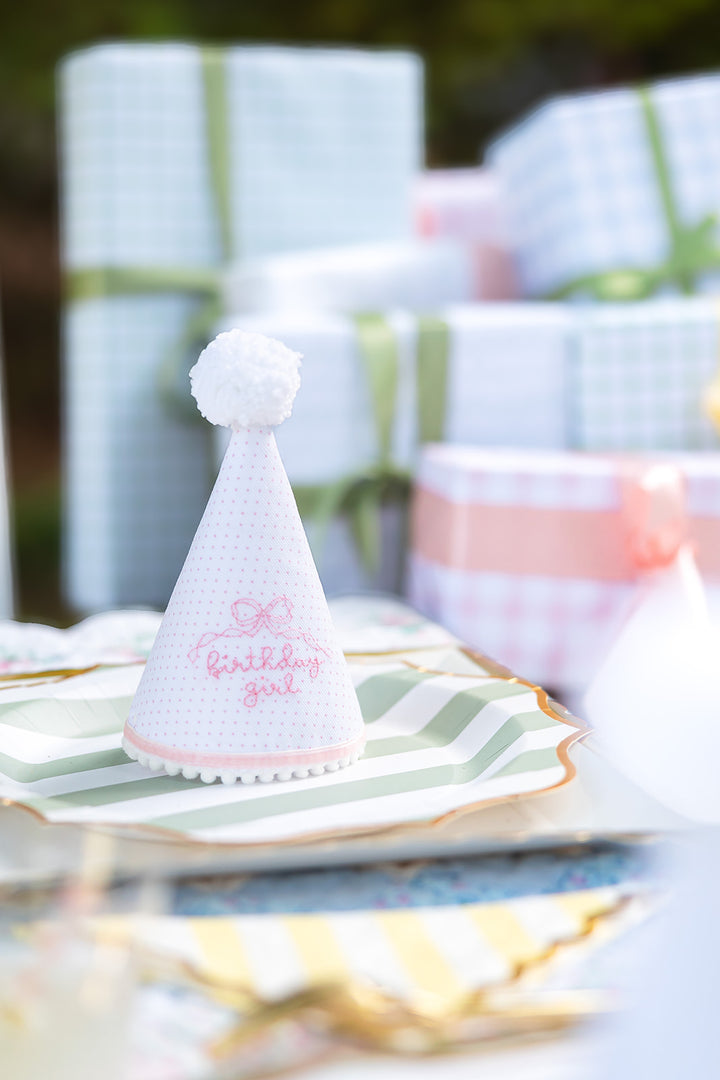Birthday Girl Bow Hand Stitched Party Hat