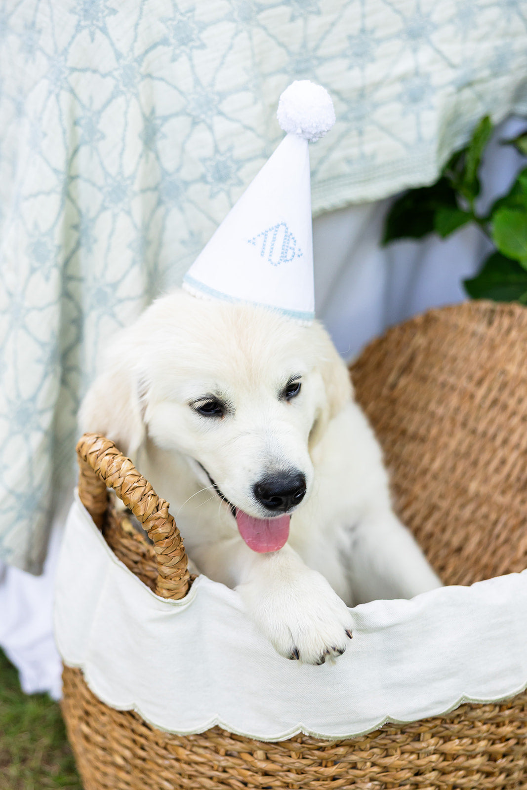 Cross Stitch Monogram Hand Stitched Party Hat