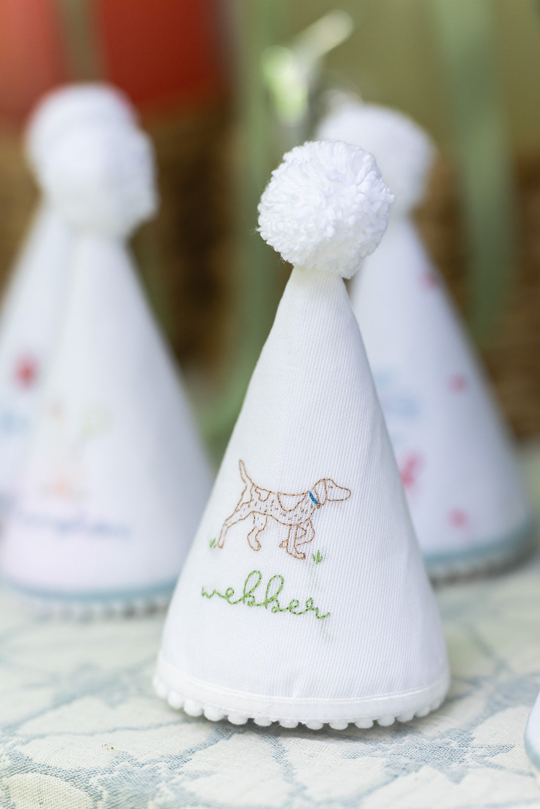 Pointer Dog Hand Stitched Party Hat x Camilla Moss