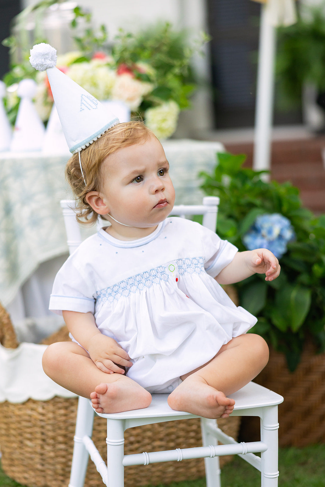 Cross Stitch Monogram Hand Stitched Party Hat
