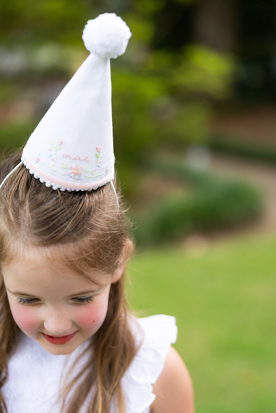Flower Border Hand Stitched Party Hat