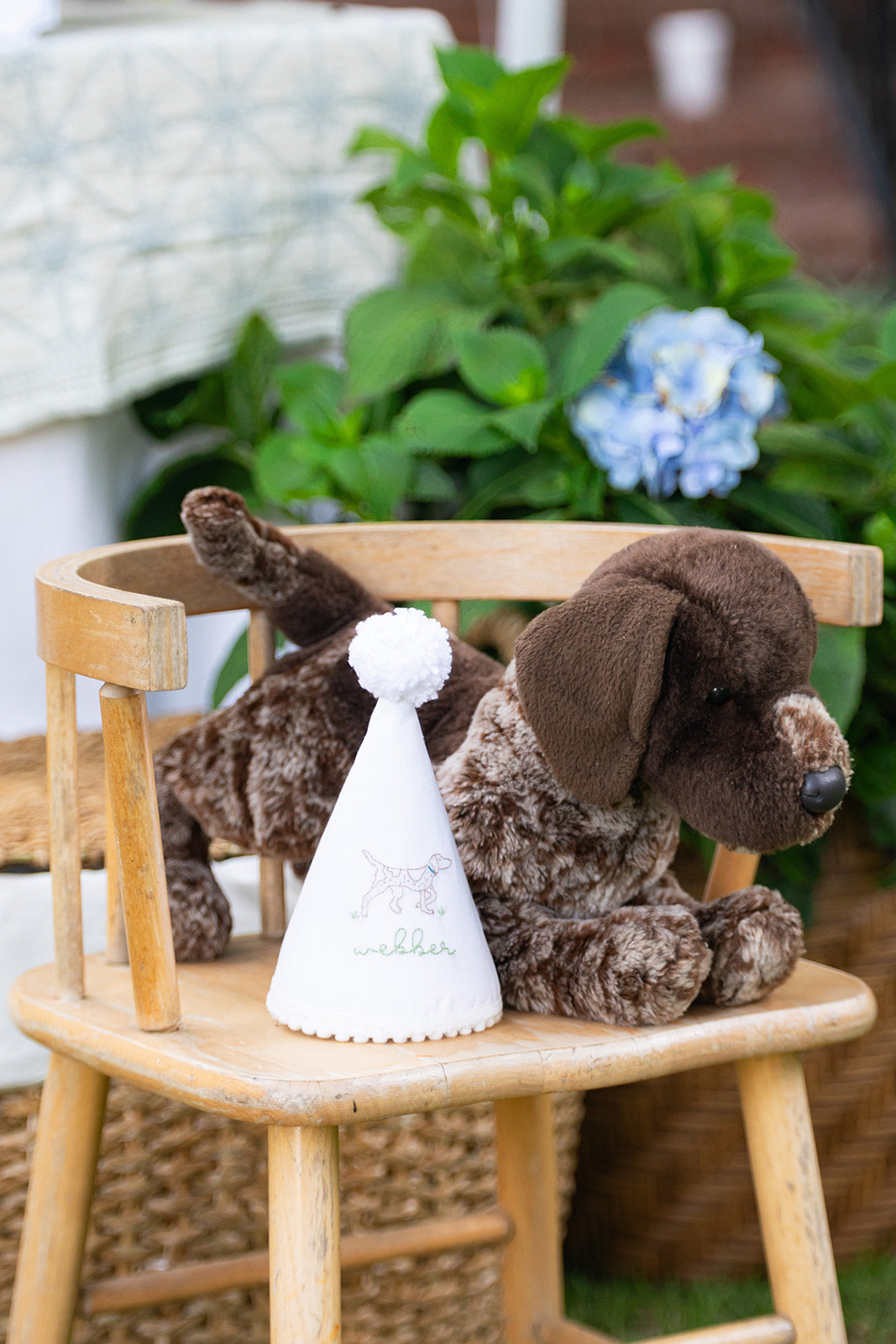 Pointer Dog Hand Stitched Party Hat x Camilla Moss
