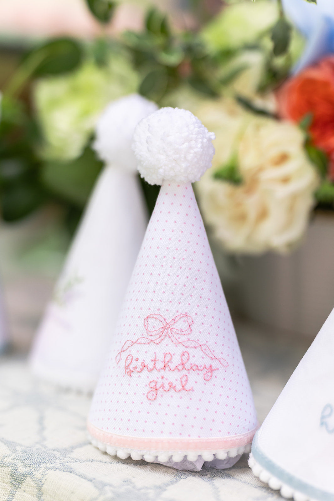 Birthday Girl Bow Hand Stitched Party Hat