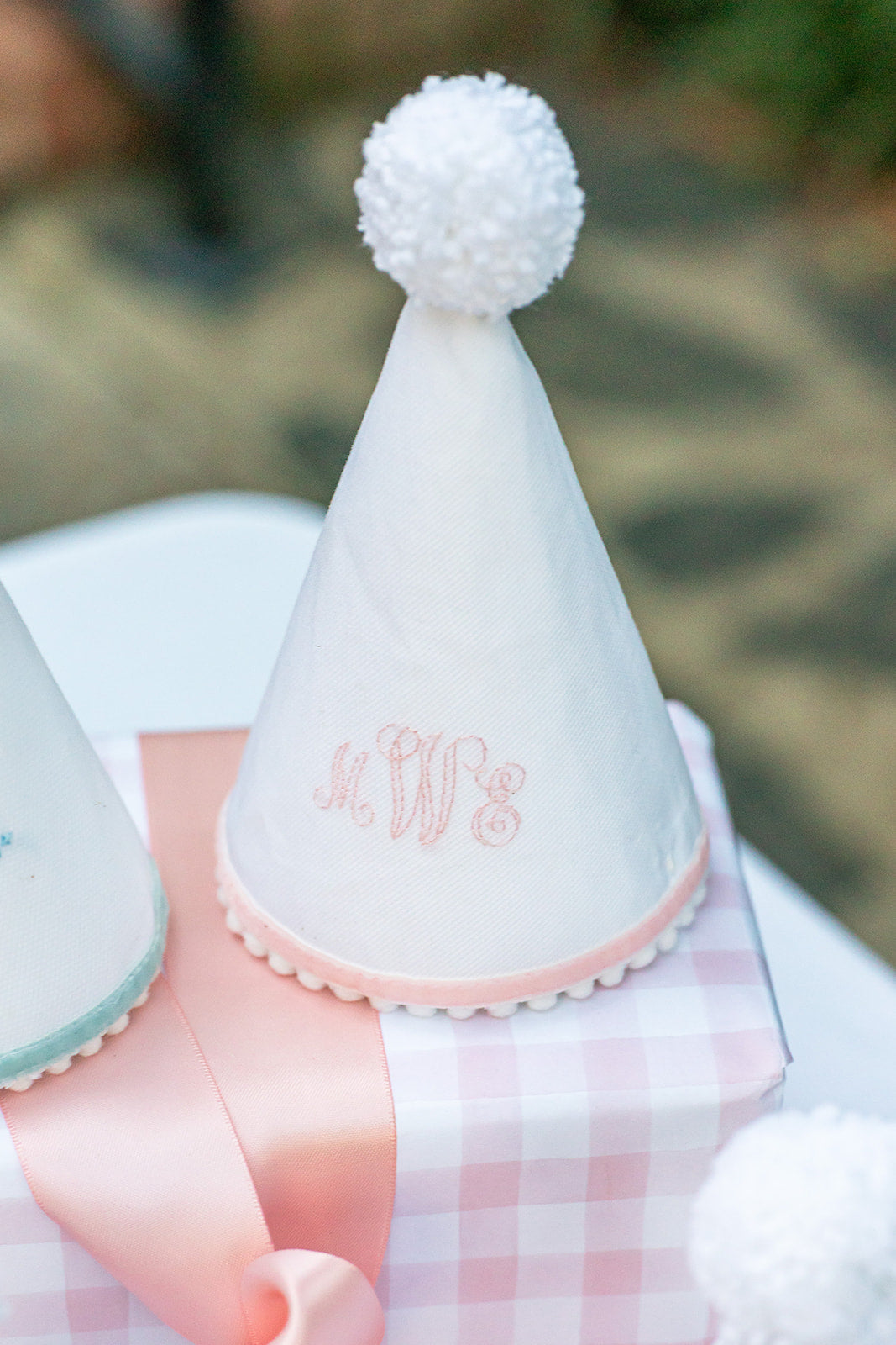 Scroll Monogram Hand Stitched Party Hat