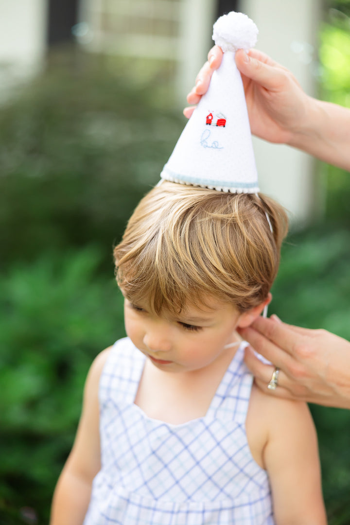 Firetruck Bullion Hand Stitched Party Hat