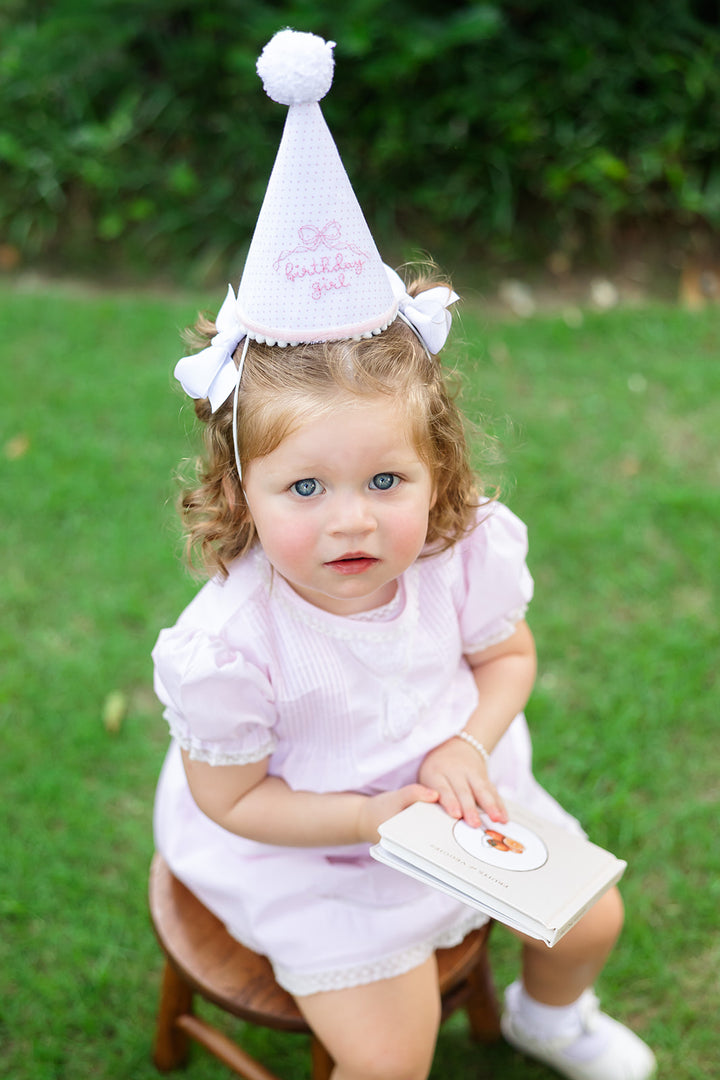 Birthday Girl Bow Hand Stitched Party Hat