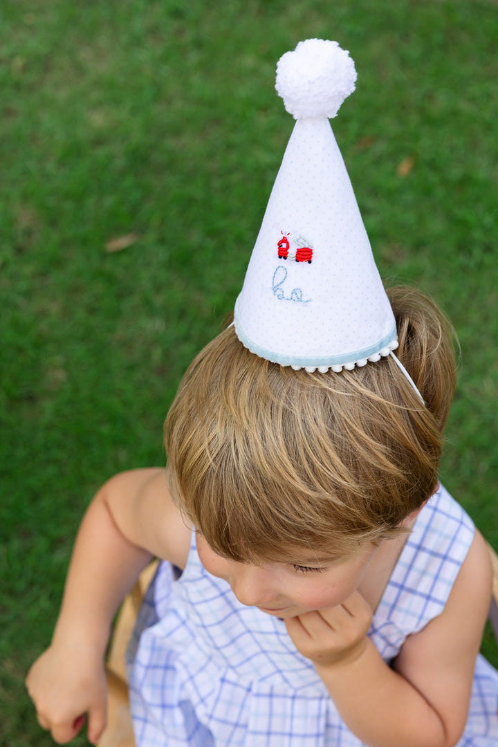 Firetruck Bullion Hand Stitched Party Hat