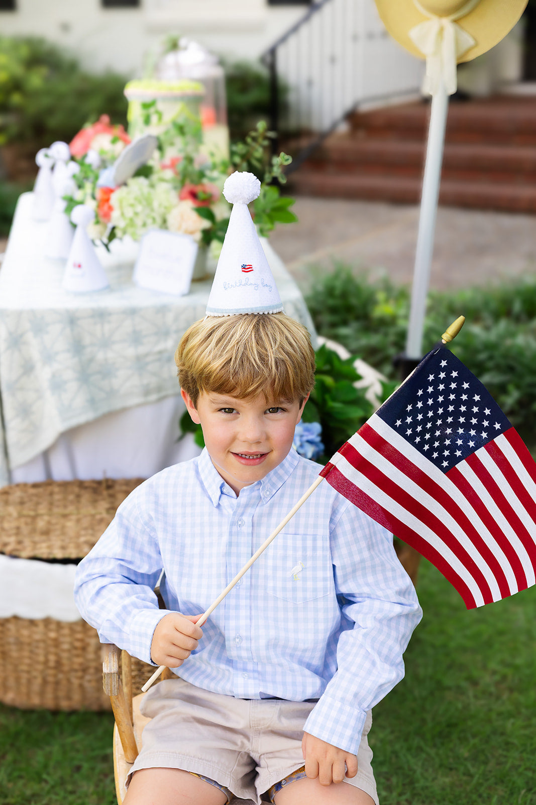 American Flag Bullion Hand Stitched Party Hat