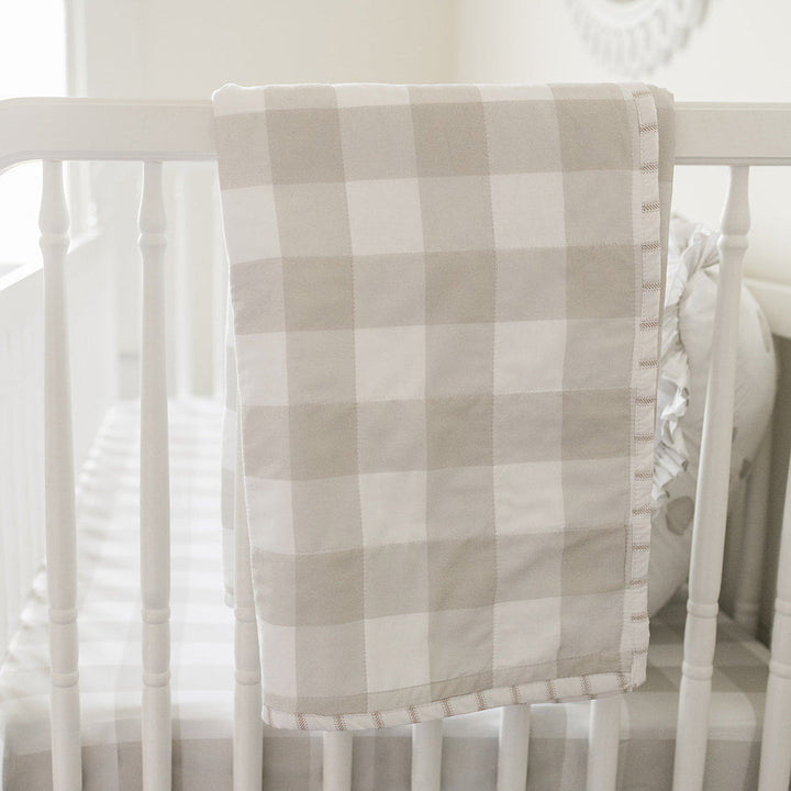 Heirloom Baby Blanket in Oat Buffalo Check