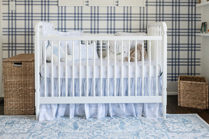 Blue Watercolor Dot Standard Crib Sheet