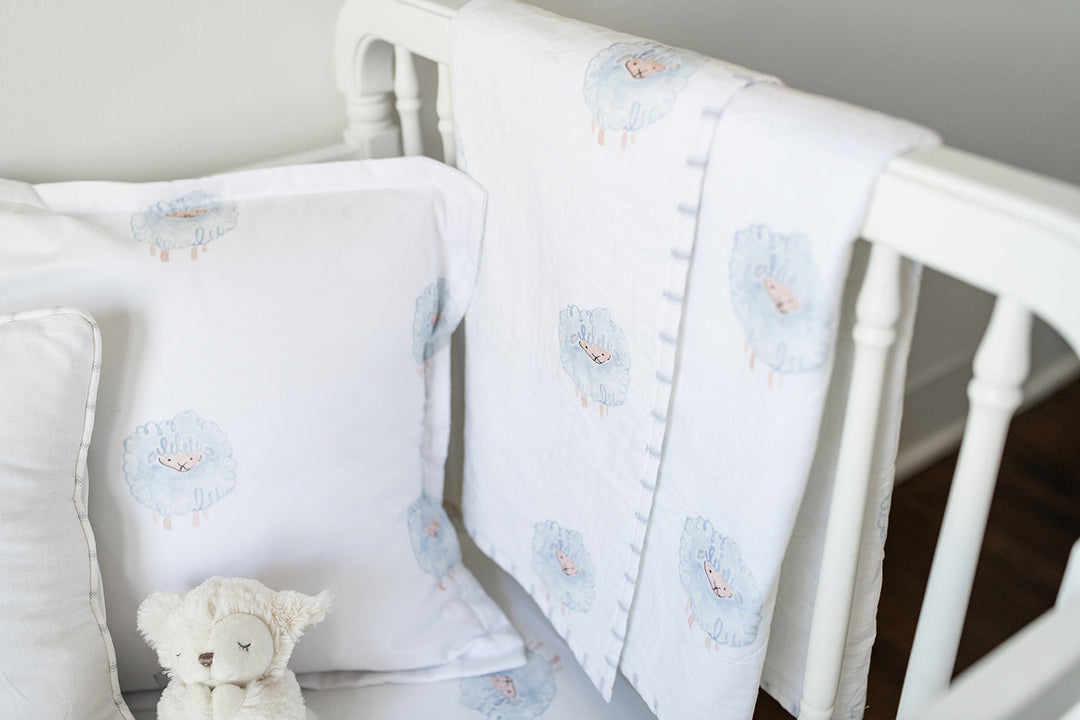 Blue Lamb Pillow 20x20