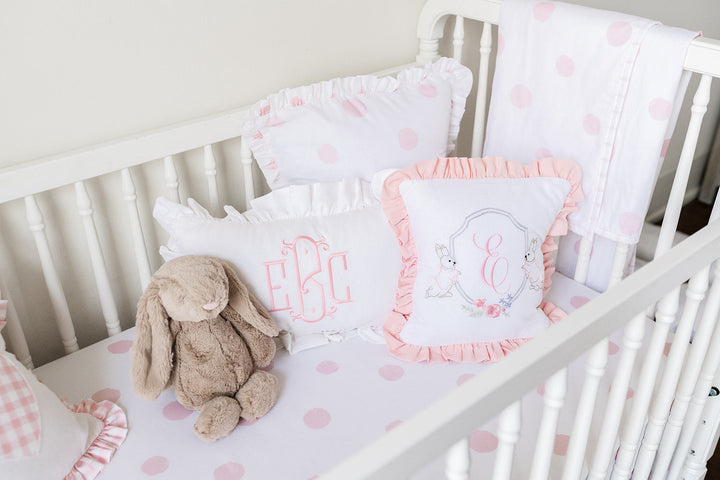 Pink Watercolor Dot Standard Crib Sheet