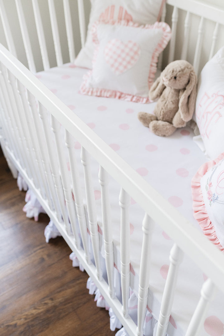 Pink Watercolor Dot Standard Crib Sheet