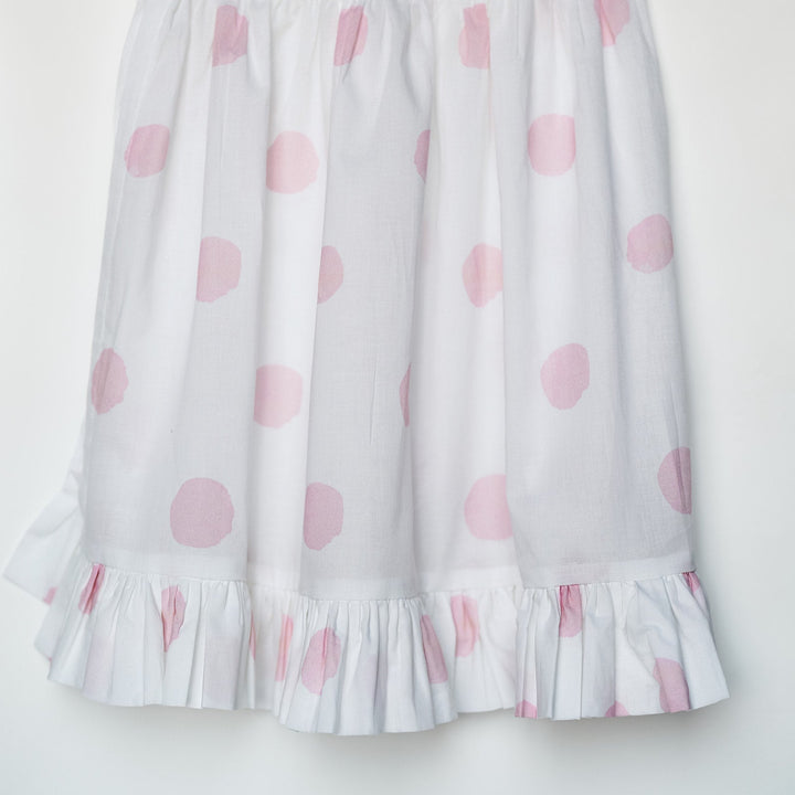 Ruffle Crib Skirt in Pink Watercolor Dot