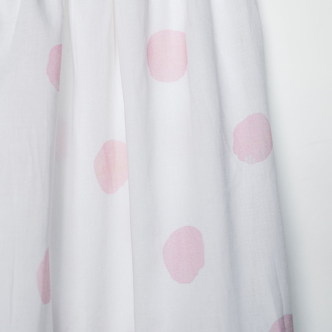 Ruffle Crib Skirt in Pink Watercolor Dot