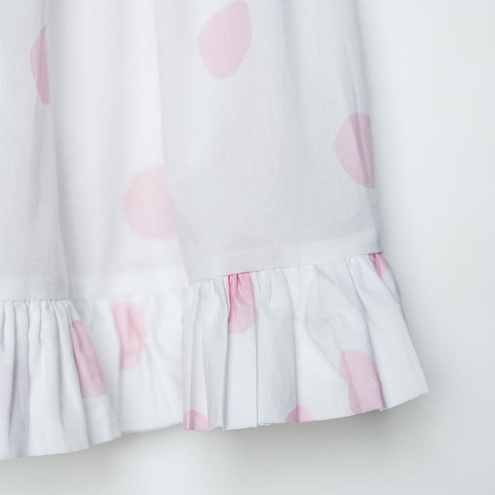 Ruffle Crib Skirt in Pink Watercolor Dot