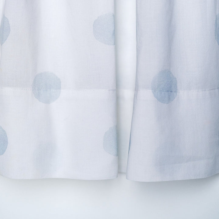 Gathered Crib Skirt in Blue Watercolor Dot