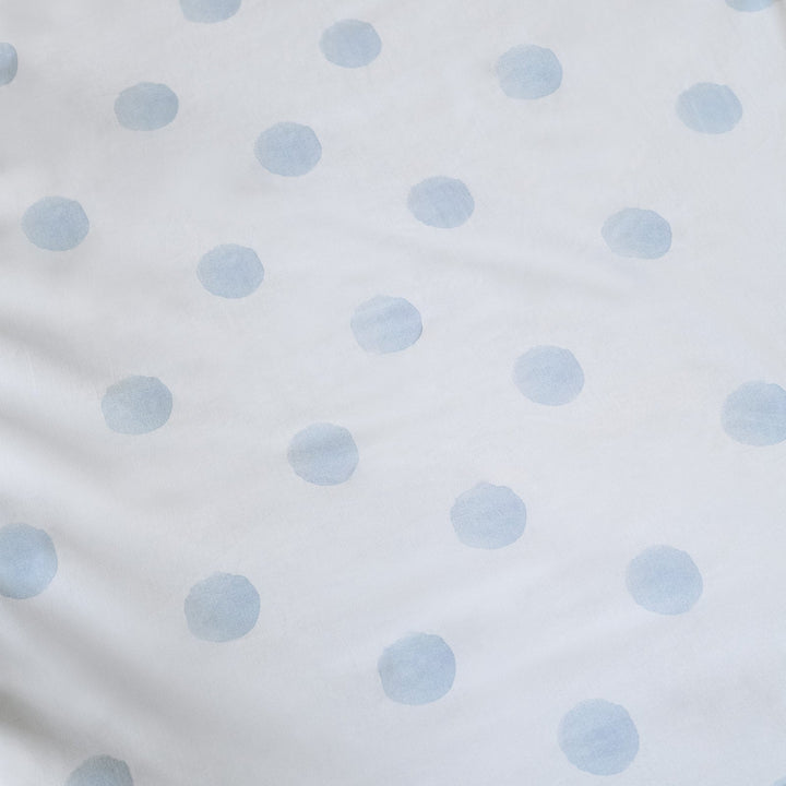 Blue Watercolor Dot Standard Crib Sheet