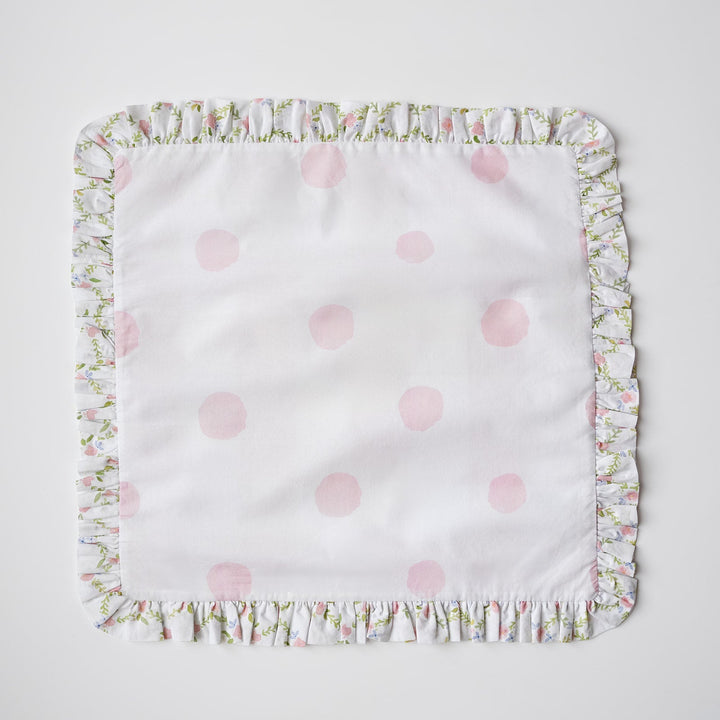 Pink Dot Pillow with Lattice Trim