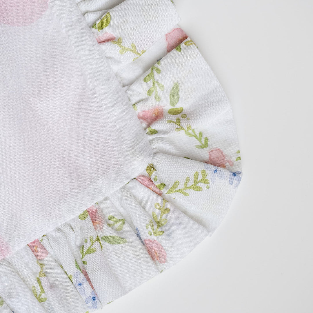 Pink Dot Pillow with Lattice Trim