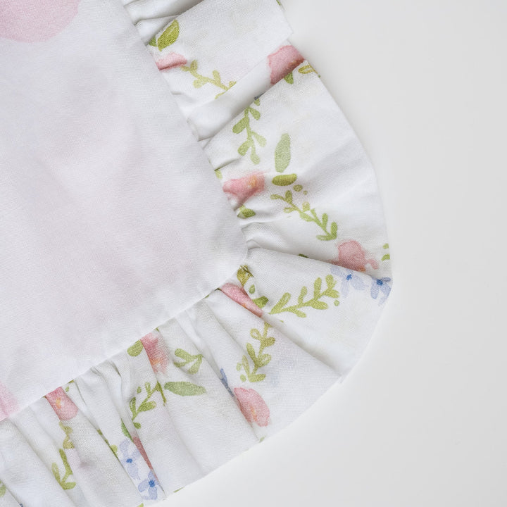 Pink Dot Pillow with Lattice Trim