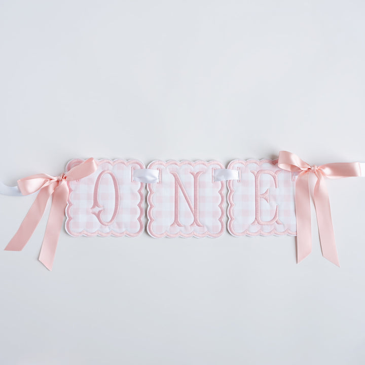 3 Piece ONE Banner: Little Pink Check